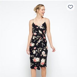 Nine Britton Black Floral Midi Dress